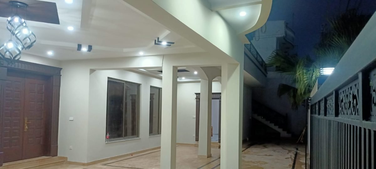 Renovated villa porch with lighting, Bani Gala Islamabad